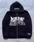Retro Star and Letter Printed Zipper Hoodies